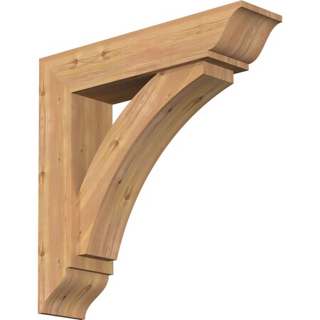 Ekena Millwork Thorton Traditional Smooth Bracket w/ Offset Brace, Western Red Cedar, 7 1/2"W x 32"D x 32"H BKT0806X32X32THR01SWR
